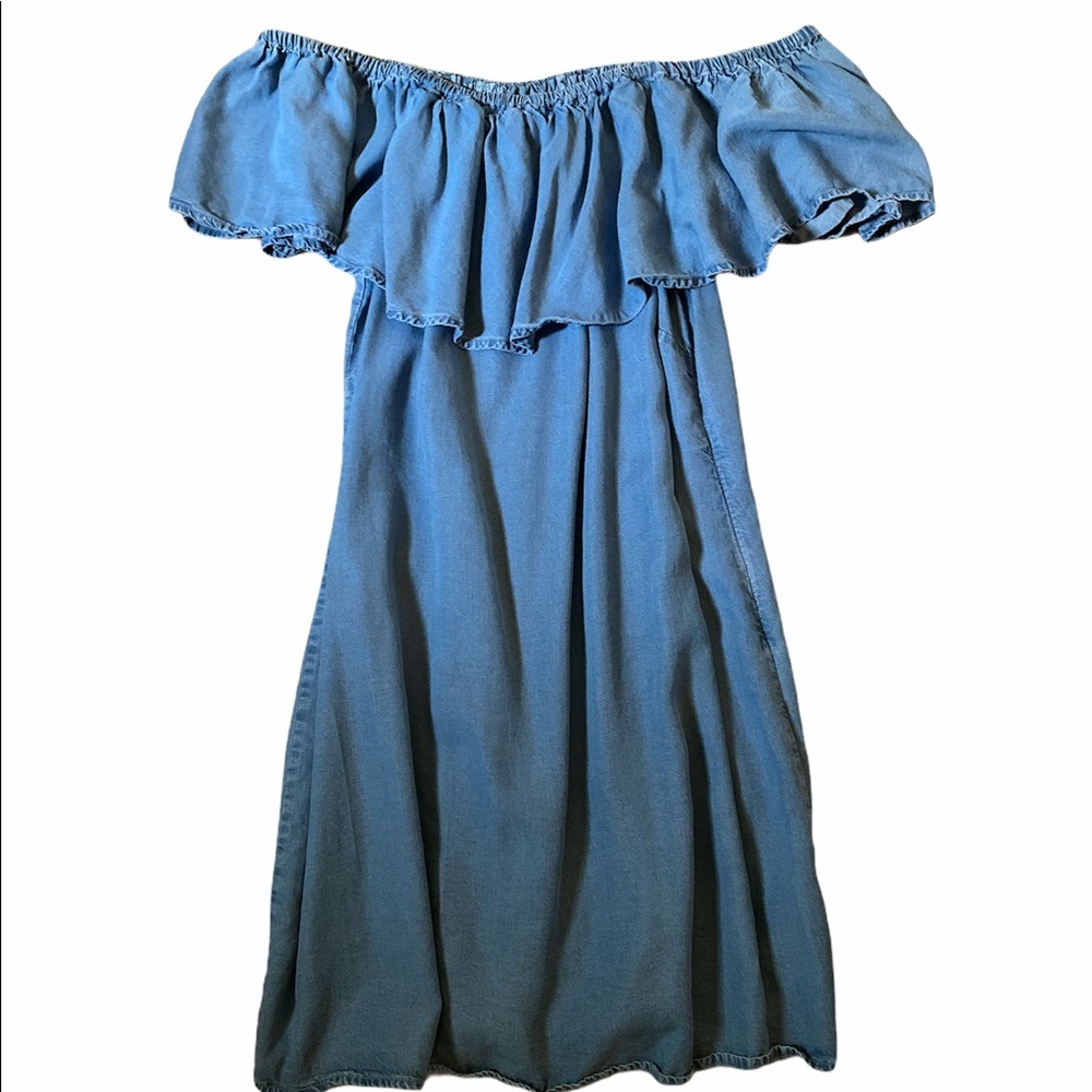 SALE🛍 OFF SHOULDER DENIM DRESS | PLUS SIZE